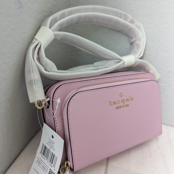 Kate Spade Dual Zip Around Crossbody Quartz Pink - Picture 3 of 3